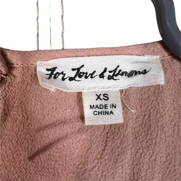 FOR LOVE AND LEMONS Evie long sleeve ruffle mini dress Champagne Sz X-Small - Picture 6 of 6